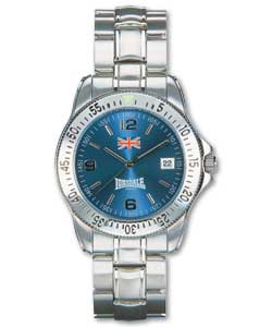 Gents Quartz Analogue Blue Dial Bracelet Watch