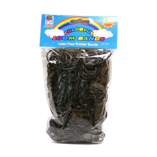 Loom Bands Loom Bandz - Rainbow Colours - Black 600 Count