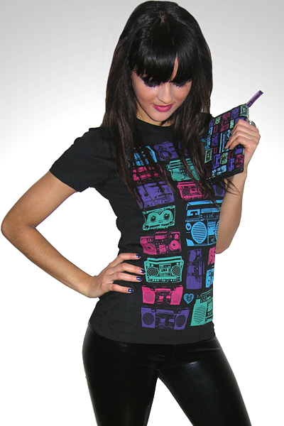 Mixed Tape Ghetto Blaster Retro Girls T Shirt Loungefly