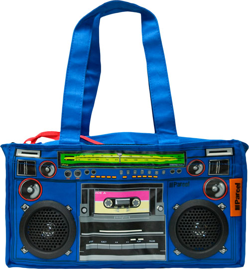 Loop NYC Mini Boom Box Bag With Speakers in Electric Blue