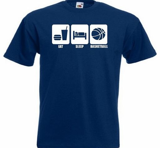 Eat sleep basketball T-shirt 392 - Navy - Large