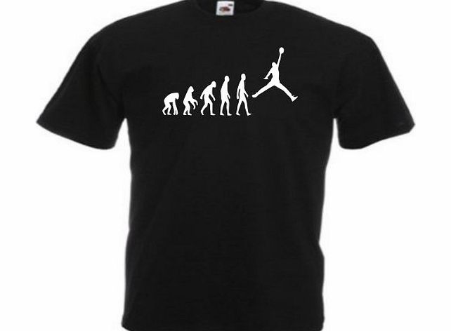 Loopyparrot Evolution of man basketball T-shirt 86 - Black - Xlarge