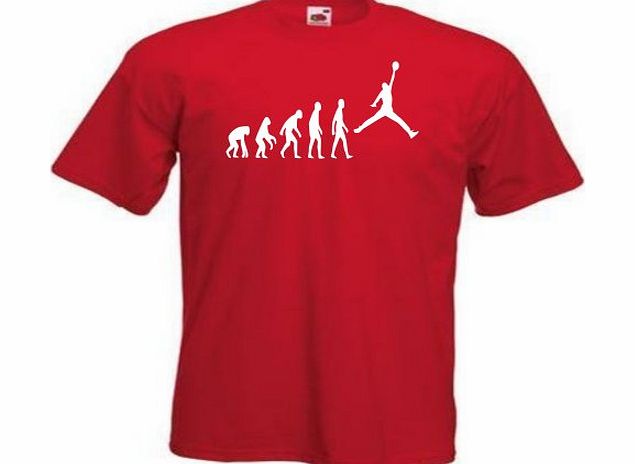 Loopyparrot Evolution of man basketball T-shirt 86 - Red - Small
