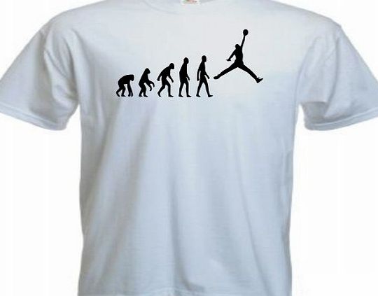 Evolution of man basketball T-shirt 86 - White - Small