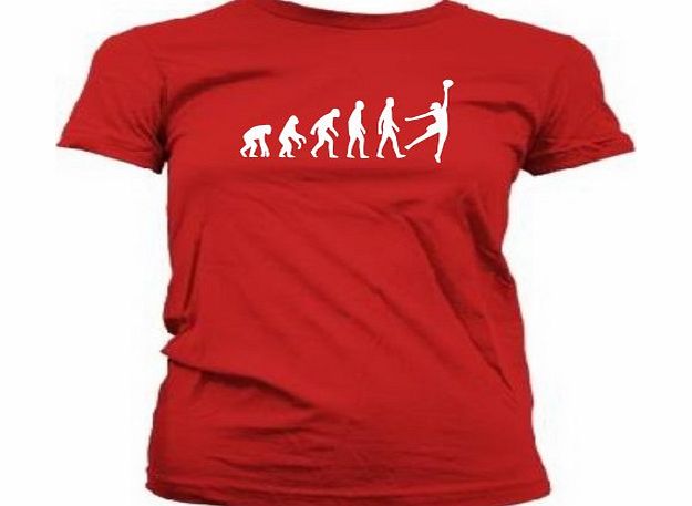 Evolution of man netball ladies T-shirt 356w - Red - Small