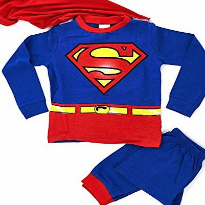 Lora Dora Kids Boys Fancy Dress Up Play Costumes / Pyjamas Nightwear Pjs Pjs Set Superman Party Size UK 5-6 Years