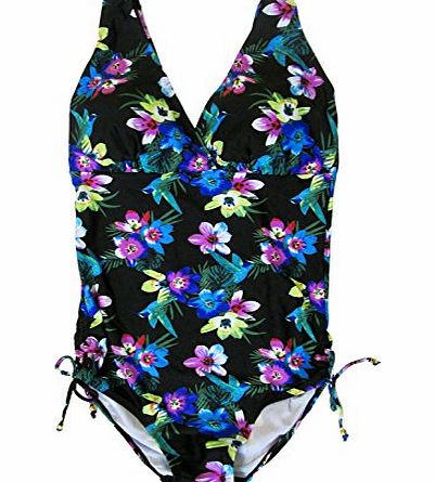 Lora Dora Womens Support Swimming Costume Floral Flower Print Padded Swimsuit Ladies Swimwear Size UK 20