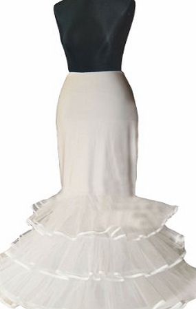 Lorembelle 1 hoop 3 tier A-line Fishtail Mermiad Crinoline Wedding bridal Petticoat netting full length underskirt