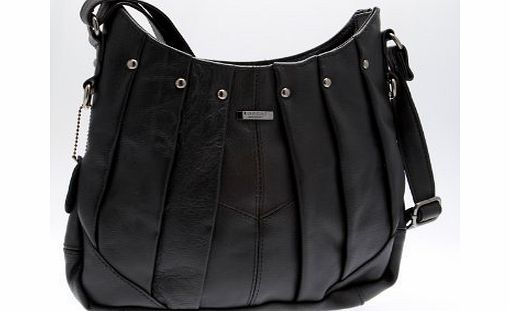 Lorenz  LEATHER SHOULDER BAG (3731) (BLACK)