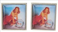 Loretta Pin-ups Cufflinks by Simon Carter