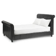 Lorient Bi-Cast Leather Double Sleigh Bed, Brown