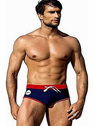 Lorin Men Swimming Swim Trunks Briefs Underwear Swimwear Shorts (S, Navy)