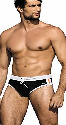 Lorin Mens Swimming Swim Trunks Briefs Underwear Swimwear Shorts (XL, Black)