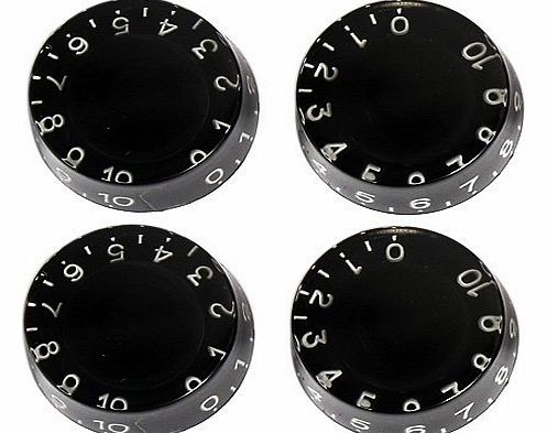 Lotmusic 4pcs Speed Control Knobs Black for Gibson Les Paul Replacement Electric Guitar Parts