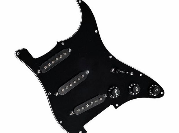 Lotmusic Black Prewired Pickguard 3 Single Coil for Fender Strat Guitar Nice Quality Guitar Parts