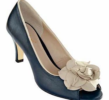 Lotus Corsage Peep-Toe Court Shoes