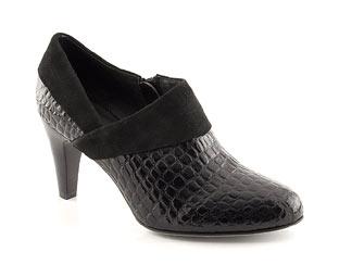 Croc Ankle Boot With Suede Trim