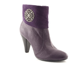 Lotus Fold Top Ankle Boot With Side Broach