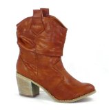 Garage Shoes - Zola - Womens Medium Heel Boot - Tan Size 5 UK