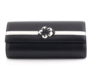 Lotus Leather Clutch Bag