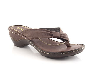Lotus Leather Toepost Wedge Sandal