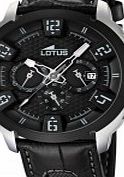 Lotus Mens Black Chronograph Watch
