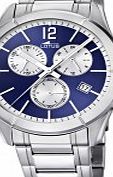 Lotus Mens Blue Silver Chronograph Watch
