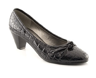 Lotus Patent Croc Effect Court Shoe