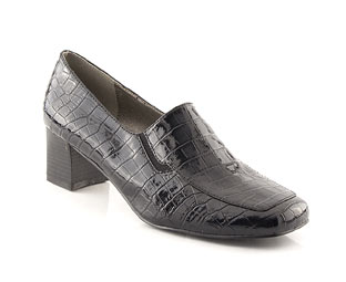 Patent Croc Effect Shoe