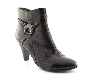 Lotus Strap Ankle Boot With Sparkle Clasp Detail