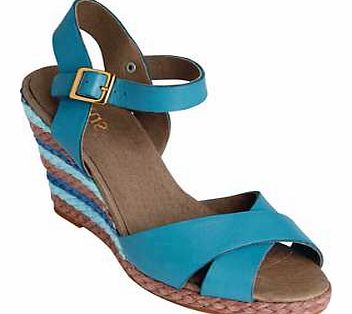 Lotus Stripe Wedge Sandals