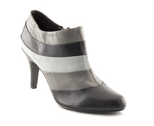 Striped Leather Ankle Boot