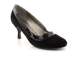Lotus Suede Button Trim Court Shoe
