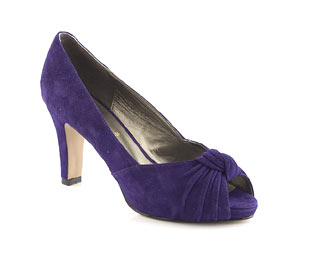 Lotus Suede Peep Toe Court