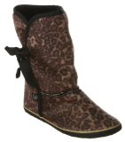 Sugar Origami Fur Boot Tan Furry Leop - 4 Uk