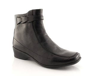 Lotus Wedge Ankle Boot With Stitching Detail