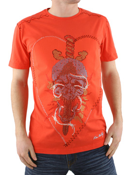 Lou Molloy Red Heart Skull T-Shirt