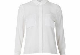 Karelle white semi-sheer shirt