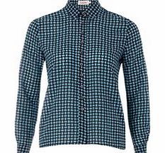 Louche Manzie blue silk-blend blouse