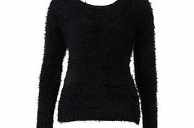 Moon black fluffy knit jumper