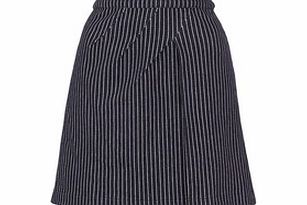 Louche Syms navy cotton denim striped skirt