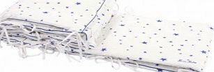 Louis Louise Elf star cot bumper - white and electric blue