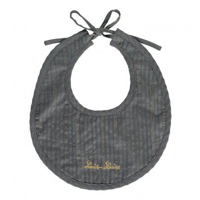 Louis Louise Striped Bib Charcoal grey `One size