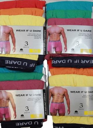 Louise23 12pairs Mens Designer Cotton Blend Dare Wear Vibrant Colour Elasticated Band Boxer Shorts Boxers Underwear Size Large