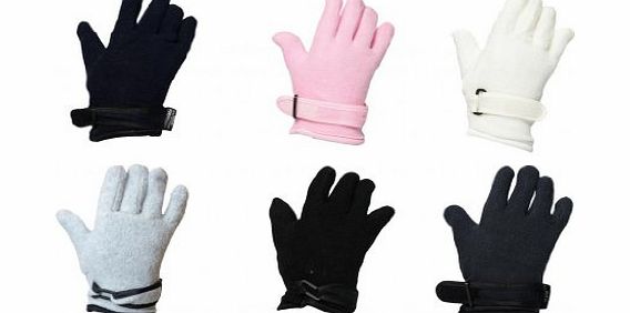 Boys Girls Kids Winter Warm Outdoor Fleece Lined Thermal Warm School Glove 6 Colours & 4-12years Black 9-12years