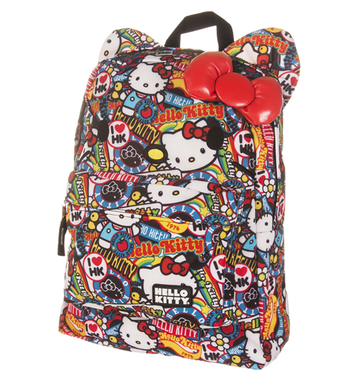 Hello Kitty Sticker Print Backpack from Loungefly