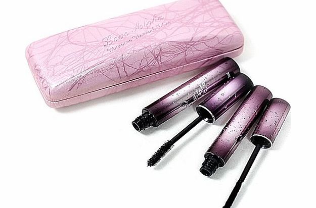 Love alpha  Thickening and Lengthening Black Mascara with Natural Fibres with Pink Display Case