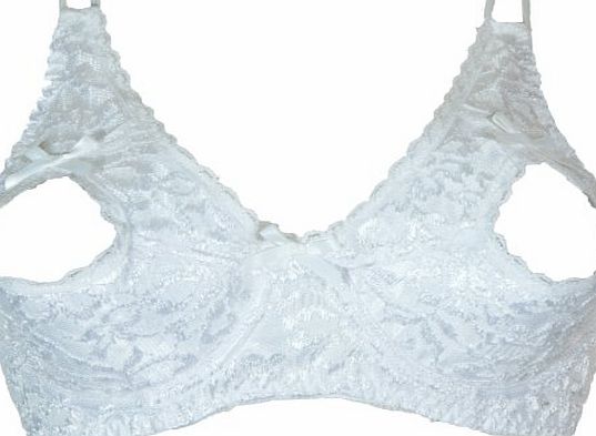 Love Fifi LoveFifi Womens Oh My Open Tip Bra - 36 D/DD - White