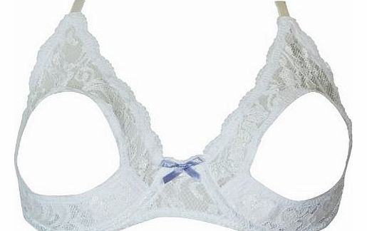 Love Fifi LoveFifi Womens Portrait Open Tip Bra - 36 - White