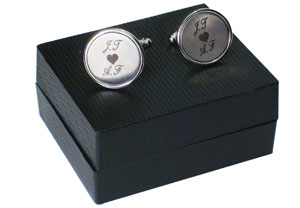 LOVE Heart Engraved Cufflinks
